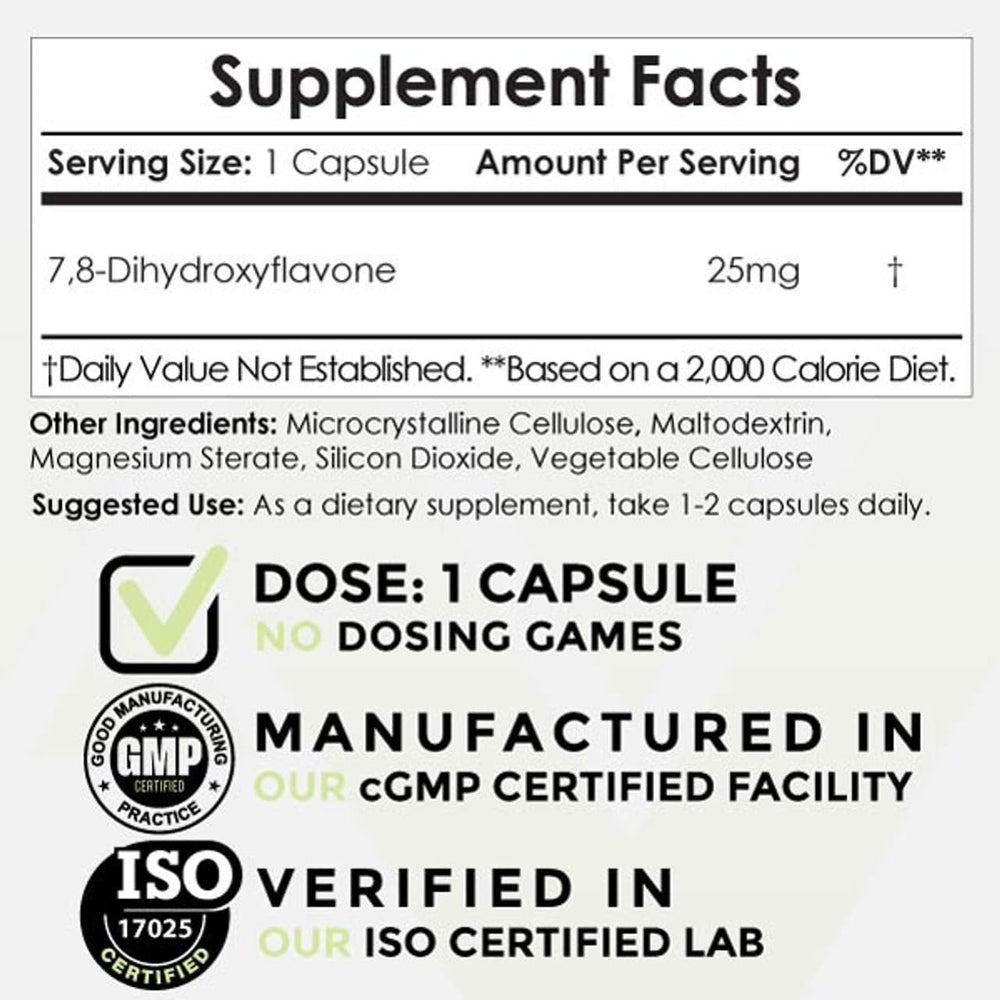 Nootropics Depot 78-dhf capsules pack close-up highlighting bottle design for brain health