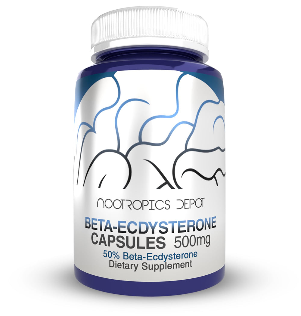 Detailed label highlighting standardized 50% beta-ecdysterone content for quality control.