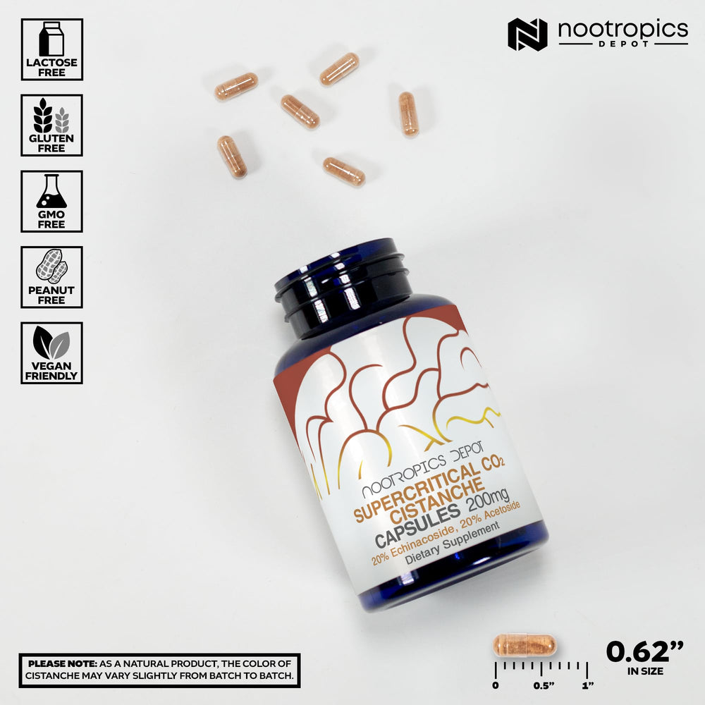 Pouring Cistanche capsules from bottle for easy daily intake.