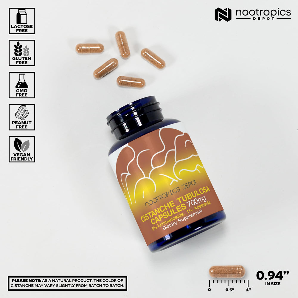 Product label highlights 5% echinacoside and 1% verbascoside for full-spectrum potency.