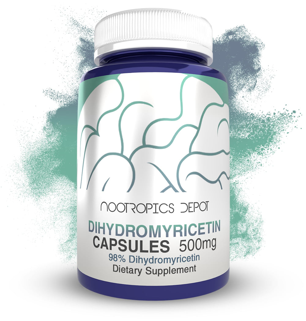 Nootropics Depot DHM capsules bottle showing liver support and cognitive clarity in use