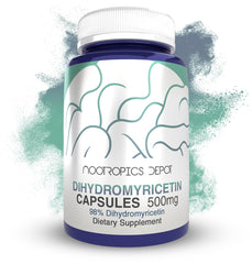 Nootropics Depot DHM capsules bottle showing liver support and cognitive clarity in use