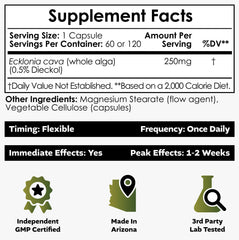 Nootropics Depot Ecklonia Cava label emphasizes natural, sustainably sourced seaweed extract.