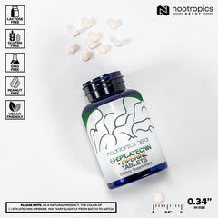 Nootropics Depot Epicatechin tablets label detail emphasizes high bioavailability with piperine.