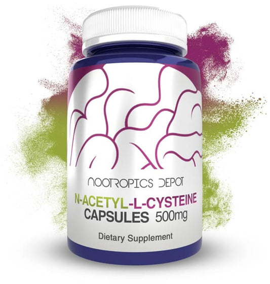 Nootropics Depot NAC capsules 500 mg bottle for daily liver support.