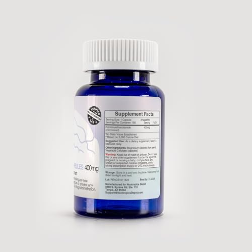 Nootropics Depot Palmitoylethanolamide product collection, packaging and capsules together
