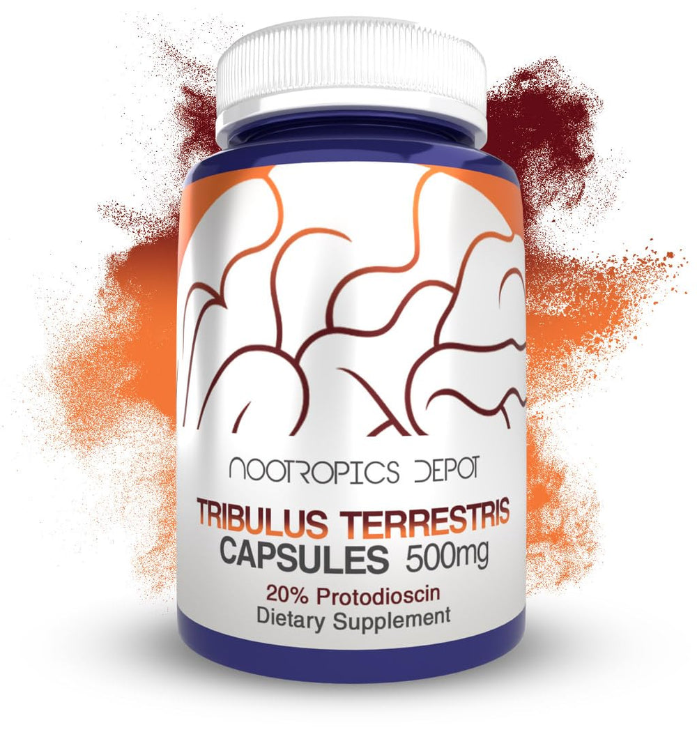 Nootropics Depot Tribulus capsules bottle with 60-count for daily vitality and focus
