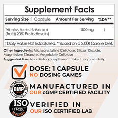 Tribulus capsules being poured to show easy daily intake