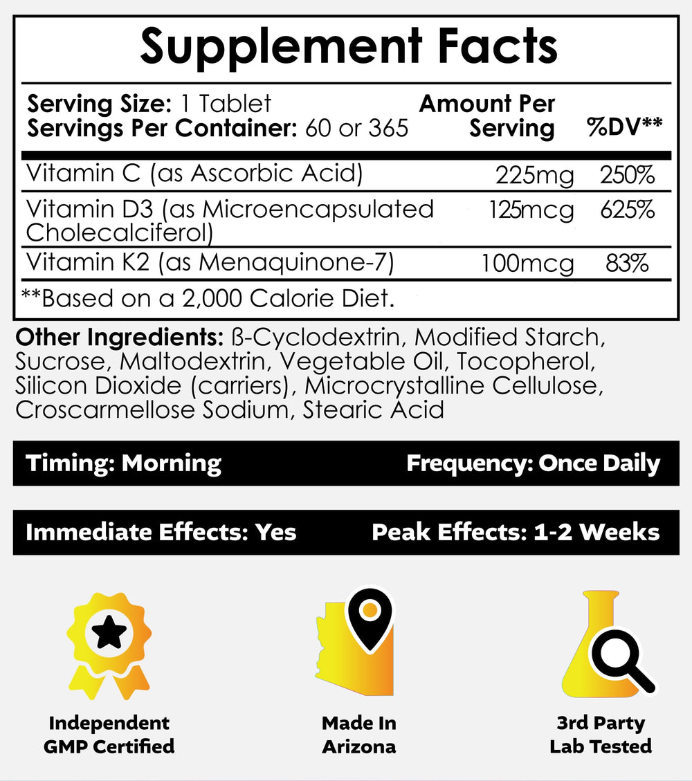 Nootropics Depot vitamin d3-k2 capsules closeup; shows tablet texture for daily supplementation