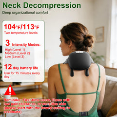 Nooydio neck massager side view highlights compact, portable form for on-the-go relief.