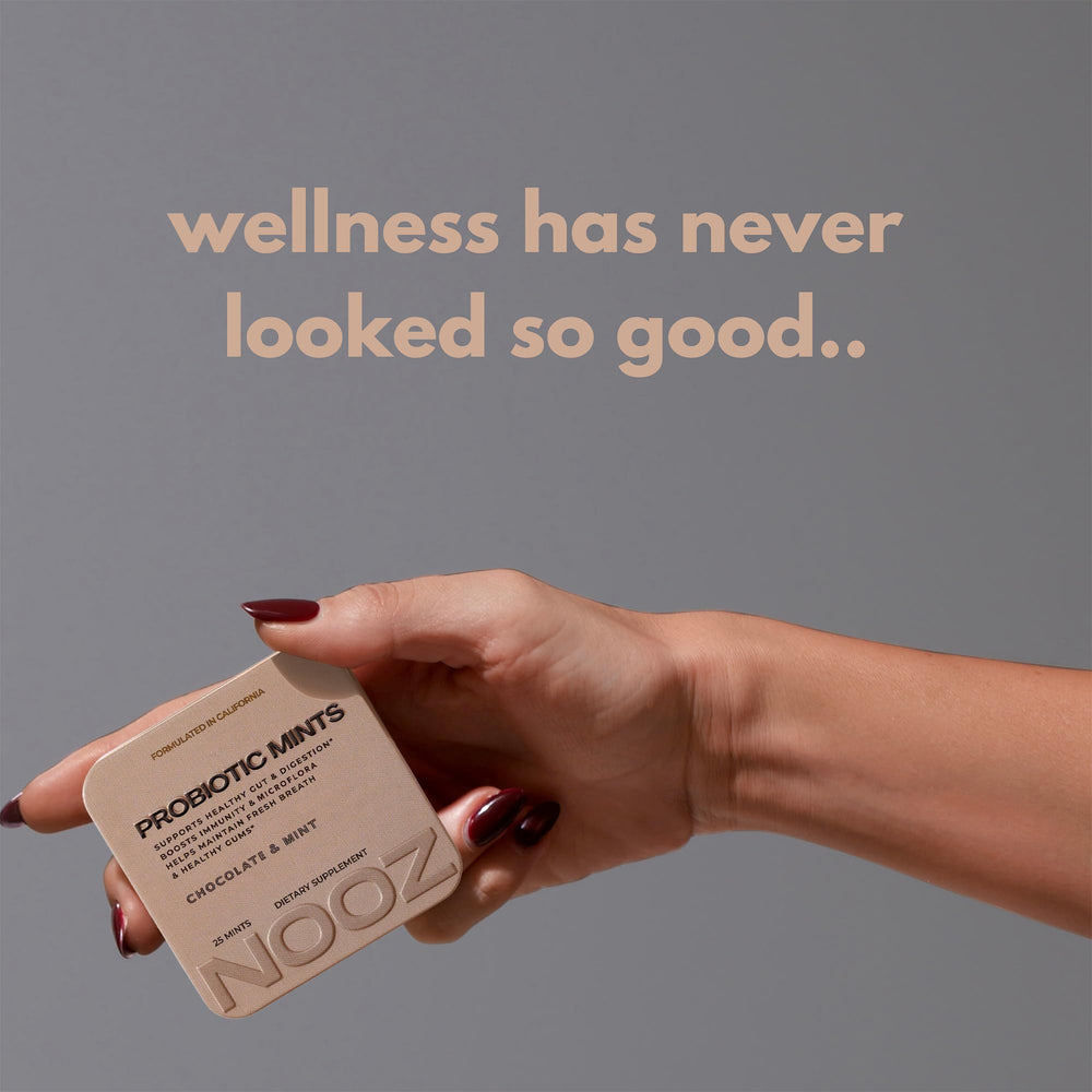 NOOZ Probiotic Mints cinnamon-tin with refreshing flavor and gut balance.