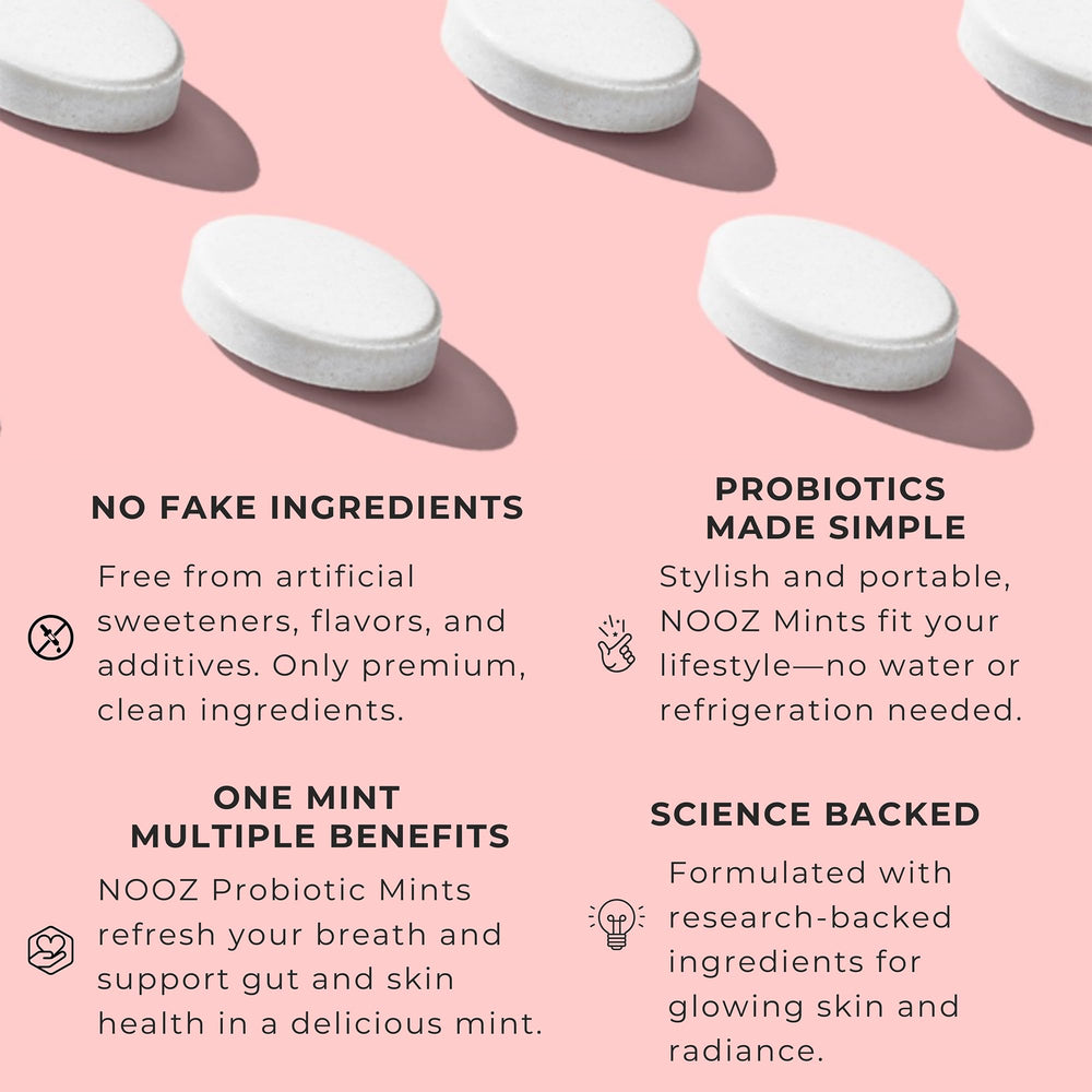 NOOZ Mints sugar-free-label emphasizes sugar-free, no artificial additives.