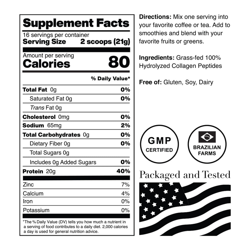 NorCal Hydrolyzed Collagen Peptides in smoothie highlights protein boost with no added carbs.