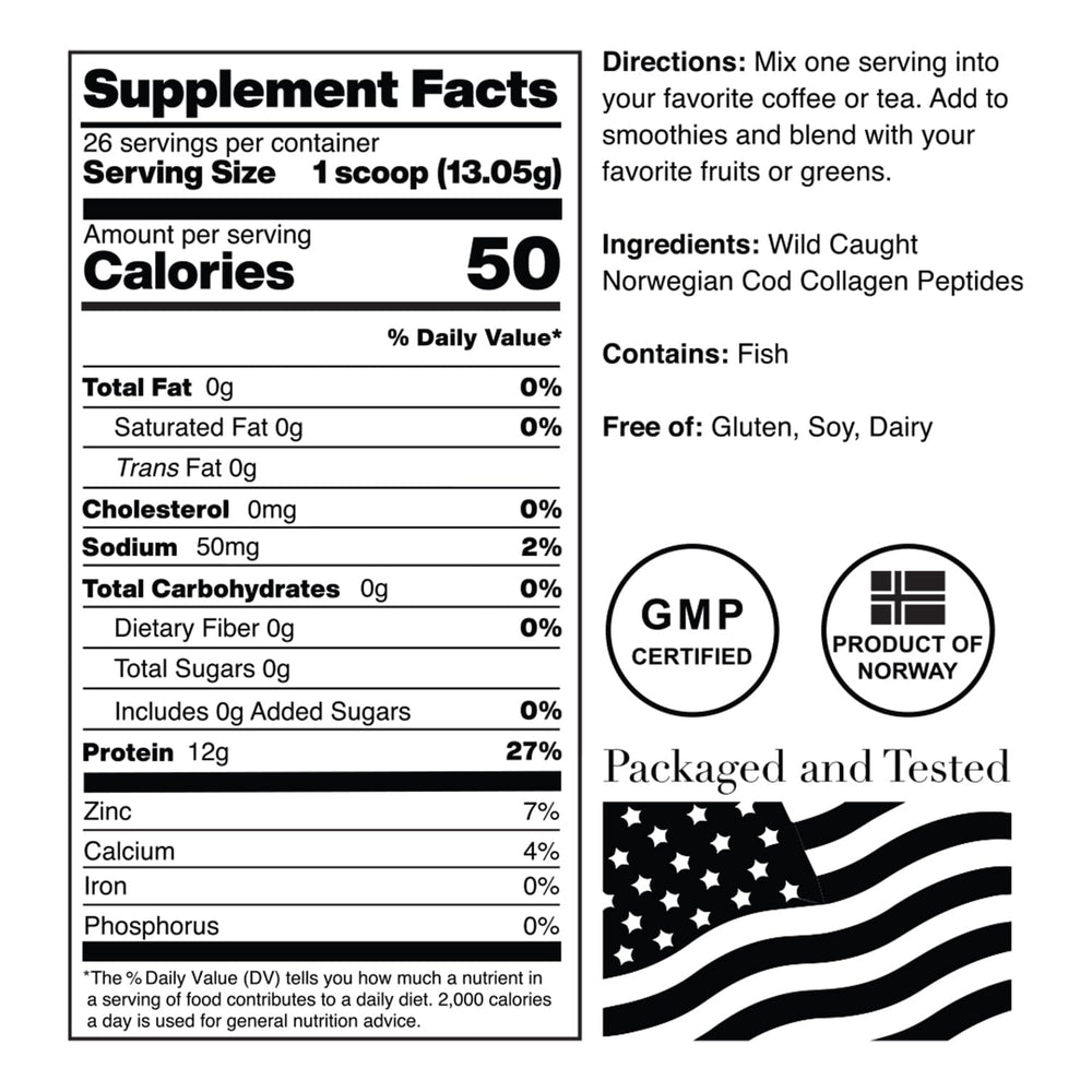Nutrition facts label showing 12g protein per serving for transparency.
