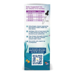 Nordic Naturals Baby's DHA bottle highlighting non-GMO, gluten- and dairy-free ingredients
