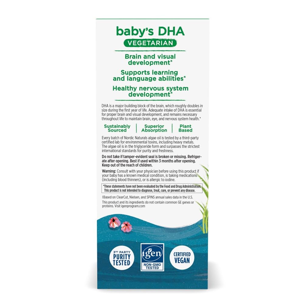 Nordic Naturals Baby’s DHA Vegetarian dropper dispensing precise serving
