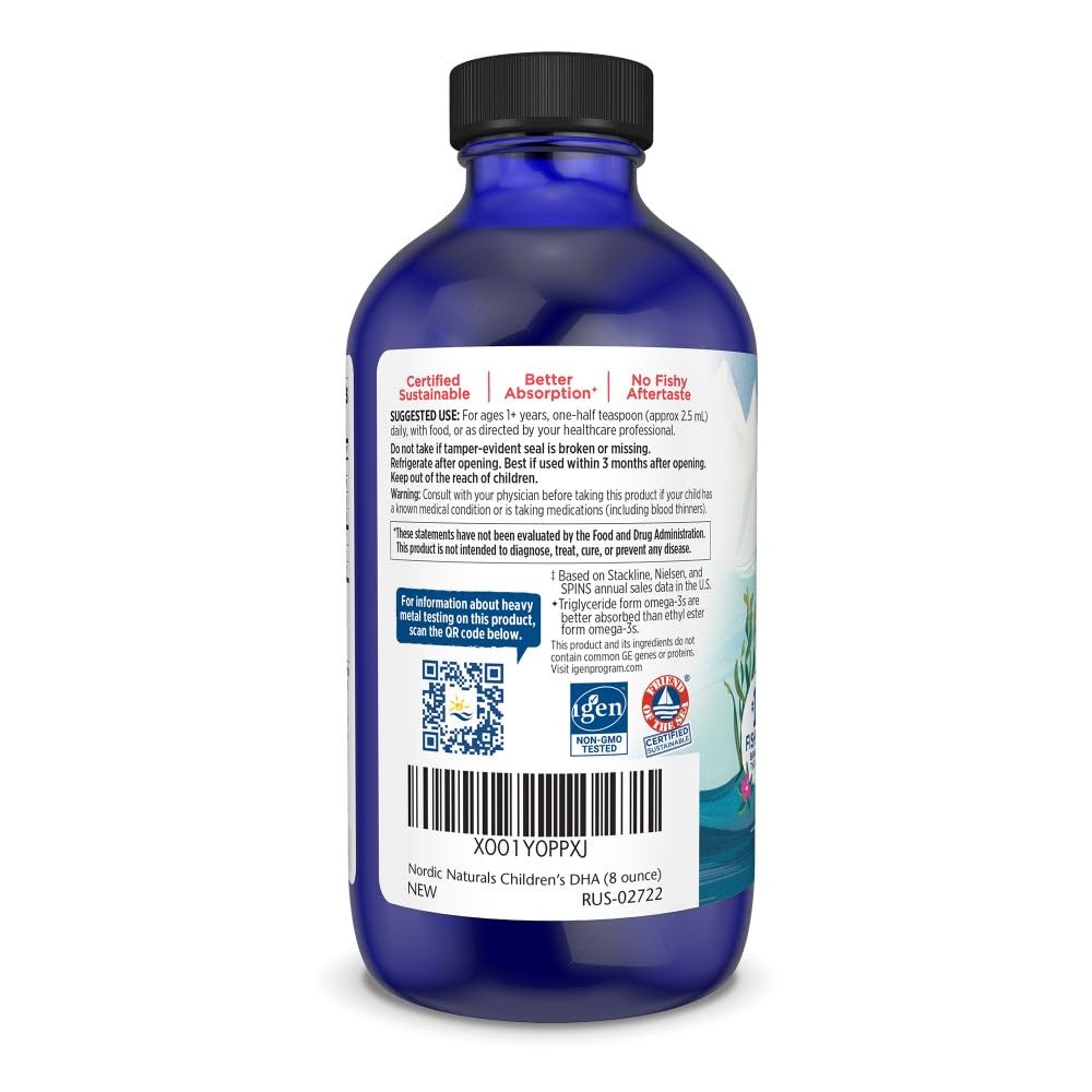 Nordic Naturals Children's DHA orange taste emphasizes a pleasant, palate-friendly supplement for children
