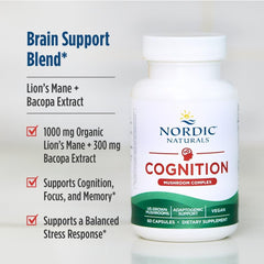 Ingredients close-up showing Bacopa extract and Lion's Mane