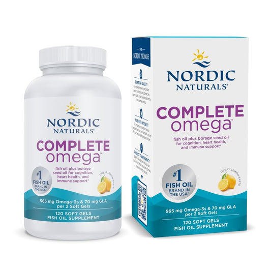 Nordic Naturals Complete Omega lemon bottle for easy daily omega-3 intake.