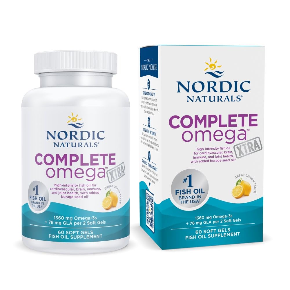 Nordic Naturals Complete Omega Xtra Lemon bottle for easy daily omega-3 intake.