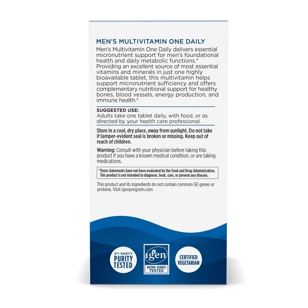 Nordic Naturals Men's Multivitamin One Daily label with ingredients