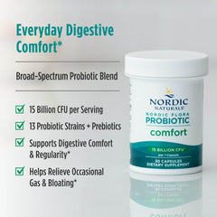 Prebiotic fiber note on Nordic Naturals product highlights nourishment for probiotic cultures