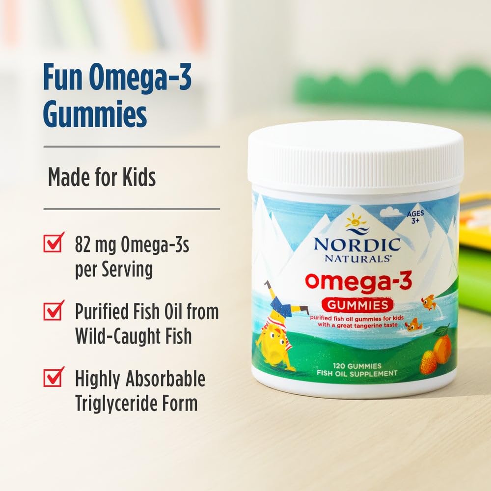 Nordic Naturals Nordic Omega-3 Gummies Tangerine kids snack ready for after-school treat