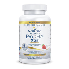 Nordic Naturals ProDHA Xtra Strawberry bottle front view for brain health support.