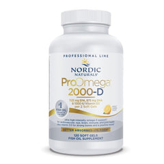 Nordic Naturals ProOmega 2000-D lemon bottle for omega-3 and vitamin D3 support