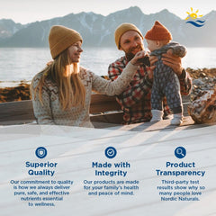 Nordic Naturals purity testing seal affirms safety and freshness.
