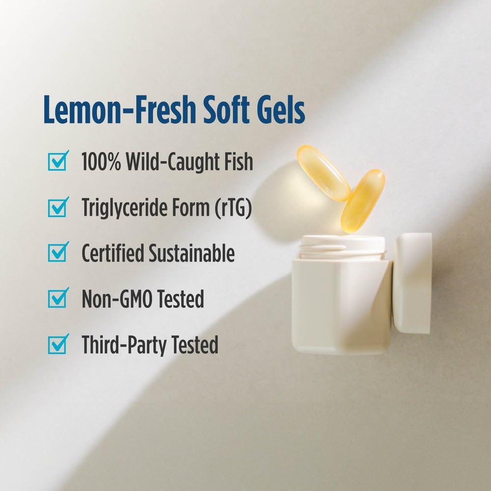 Nordic Naturals Ultimate Omega 2X serving chart shows two-soft-gels per serving