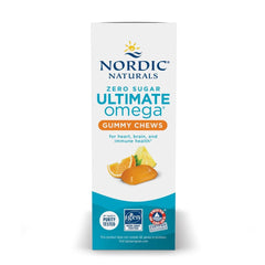Serving-size image for Nordic Naturals Zero Sugar Ultimate Omega Gummy Chews showing two gummies per serving