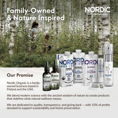 Nordic Organic Lion's Mane tincture sourced from Finland and EU forests.