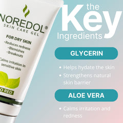 Close-up of Noredol gel texture suitable for rosacea-prone skin.