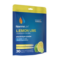 NormaLyte Lemon Lime travel-pack packets ready for gym or travel.