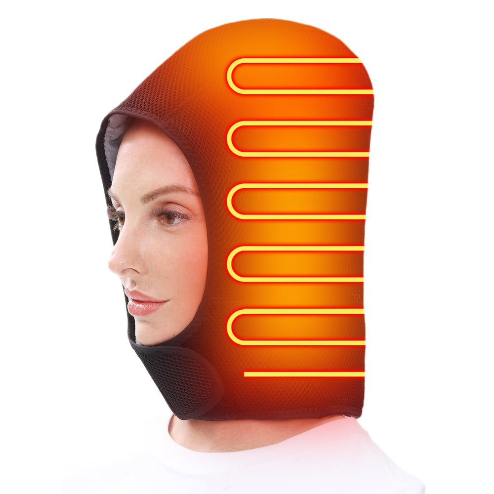 NORMIA RITA moxibustion hat front view showing full head coverage for warm relief
