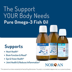 NORSAN Fisk Kids Omega-3 orange-flavor bottle highlights tasty, kid-friendly nutrition