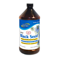 North American Herb & Spice Black Seed Oil bottle pour for easy daily use.