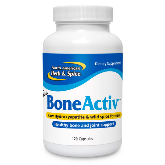 North American Herb & Spice BoneActiv bottle front showing bone support capsules.
