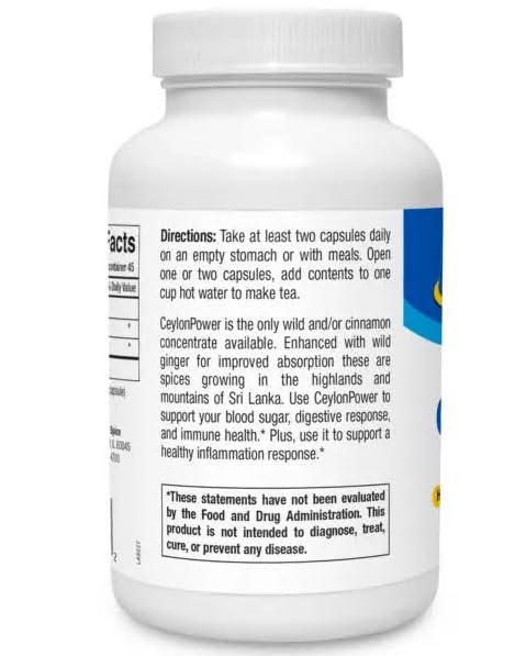 CeylonPower label and packaging highlighting 90 capsules for routine use.
