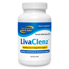 North American Herb & Spice LivaClenz bottle pouring to reveal a concentrated herbal blend