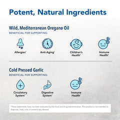 Oreganol P73 oregano oil visual emphasizes whole oregano energy