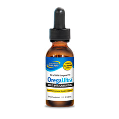 North American Herb & Spice OregaUltra bottle with wild oregano oil aroma.
