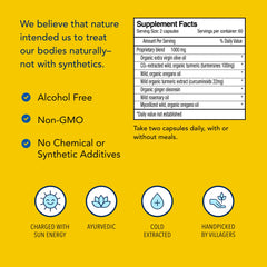 North American Herb and Spice Turmeric Power-Plus ingredients image featuring olive oil and turmeric.