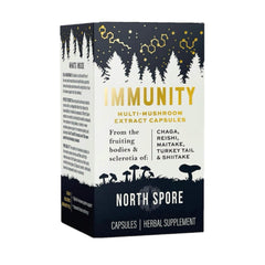 North Spore Immunity turkey-tail slices highlight the blend.