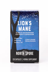 North Spore Lion's Mane capsules 120ct visually packaged for easy daily supplementation.