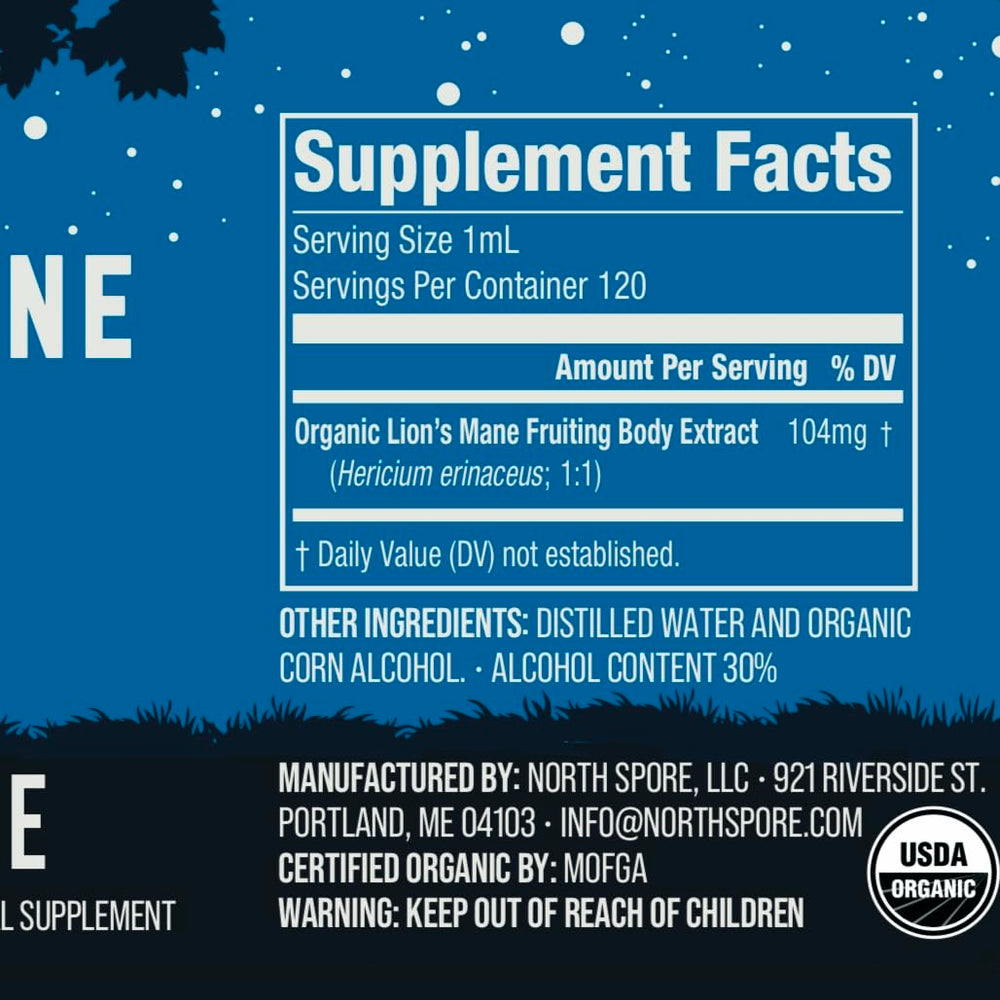 North Spore Turkey Tail tincture bottle supports gut health and immunity.