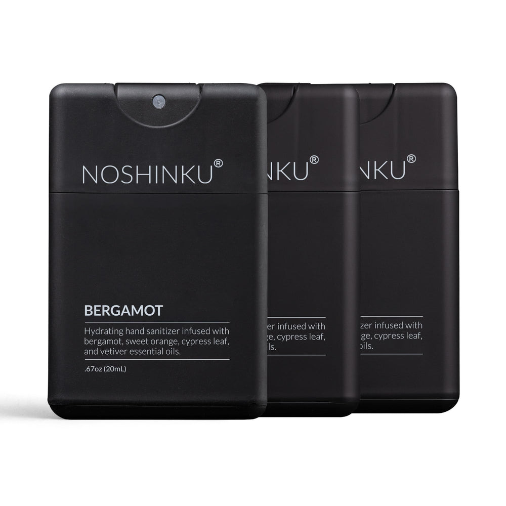 Noshinku bergamot 3-pack refillable pocket sprayers for convenient hand hygiene on the go