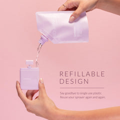 Noshinku Lavendula travel spray bottle releasing calming lavender scent