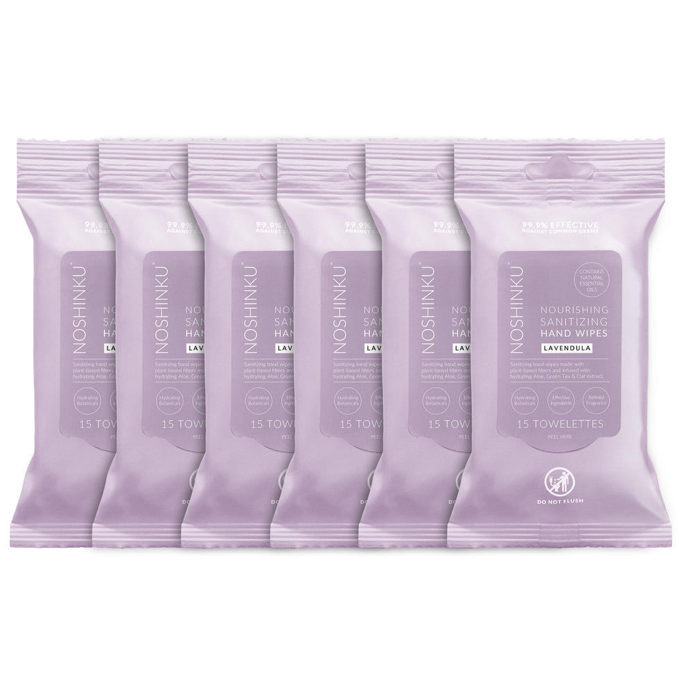 Noshinku Lavendula six-pack front view for portable cleansing on the go